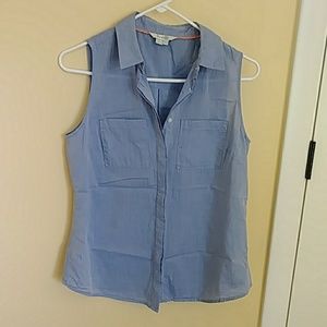 Boden chambray sleeveless button down.